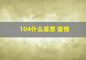 104什么意思 爱情